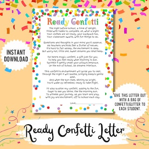 Ready Confetti - Kit Meet the Teacher con Jitter Glitter y carta de bienvenida