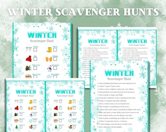 Winter Scavenger Hunt, Snow Day Activity, Large Group Game, Winter Activity Page, Kids Winter Activity, Winter Party Game, Outdoor Activity