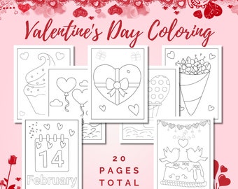 Desenhos para colorir do Dia dos Namorados para crianças: 20 ilustrações para imprimir (download digital)