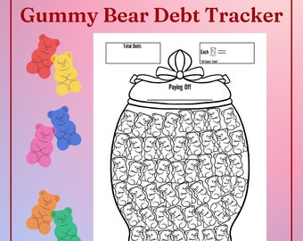 Gummy Bear Debt Payoff Tracker: Printable Coloring Sheet (PDF)