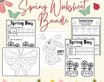 Hojas de trabajo de primavera para preescolar (patrón PDF)
