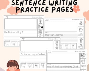 Printable Sentence Writing Worksheets: ELA Activity (PDF Download)