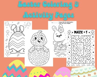 Easter Activity Pages: Coloring, Mazes, Connect-the-Dots (PDF)