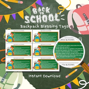 Trousse de bénédiction pour sac à dos, Étiquette de prière pour sac à dos, Bénédiction de sac à dos, Prière pour sac à dos, Bénédiction de la rentrée scolaire, Étiquettes-cadeau pour la rentrée des classes, Christian