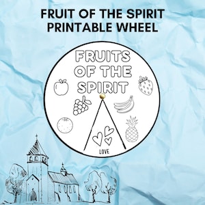 Rueda para colorear fruto del espíritu, escuela bíblica de vacaciones, ruedas de colores, lección bíblica para niños, actividad bíblica imprimible, fruto del espíritu, iglesia