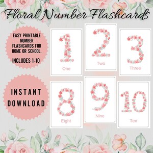 Number Flash Cards 1-10, Number Cards 1-10, Preschool Counting Flash Cards, Number Recognition, Montessori Flash Cards, Count To 100, PDF