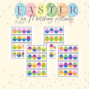 Juego imprimible de combinación de huevos de Pascua, sensorial de Pascua de bricolaje, combinación de huevos, actividad de combinación de colores, actividad de habilidades motoras finas, sensorial de Pascua, actividades de patrones