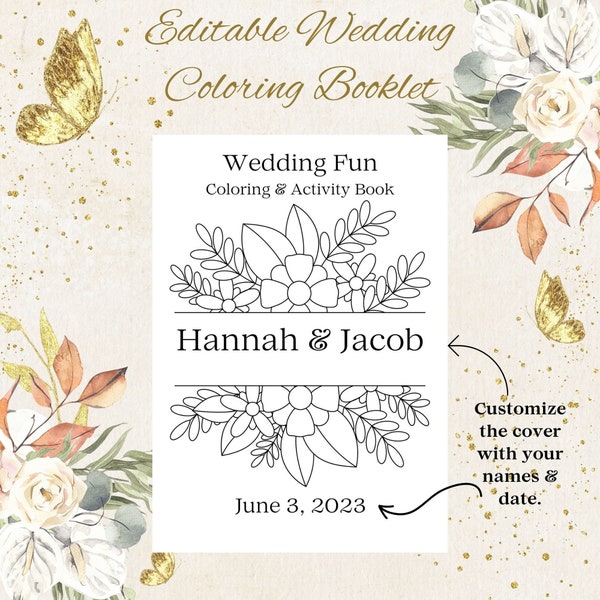 Printable Wedding Personalized Coloring Book Etsy