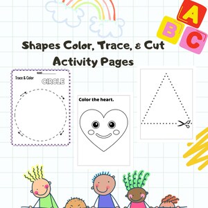 Printable Shapes Coloring Pages, Scissors Cutting Practice, Worksheets For Kids, Shapes Worksheet Preschool, Weekly Homeschool, Kindergarten