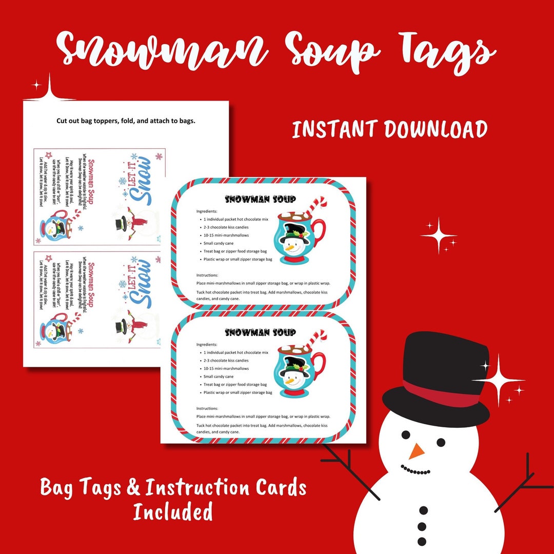 snowman-soup-recipe-snowman-soup-treat-bag-topper-printable-snowman-soup-snowman-soup-hot-chocolate-gift-tag-hot-chocolate-printable-etsy for Snowman Soup Labels Printable Free Snowman Soup Recipe, Snowman Soup Treat Bag Topper, Printable Snowman Soup, Snowman Soup, Hot Chocolate Gift Tag, Hot Chocolate Printable - Etsy for Snowman Soup Labels Printable Free