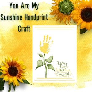 Você é meu raio de sol, meu único raio de sol, arte artesanal com impressão manual, você é meu raio de sol, impressão de cartão faça você mesmo, flor do sol, presente de atividade, dia das mães para impressão