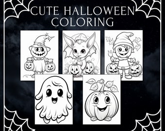 Halloween Coloring Pages, 52 Designs (Digital Download)