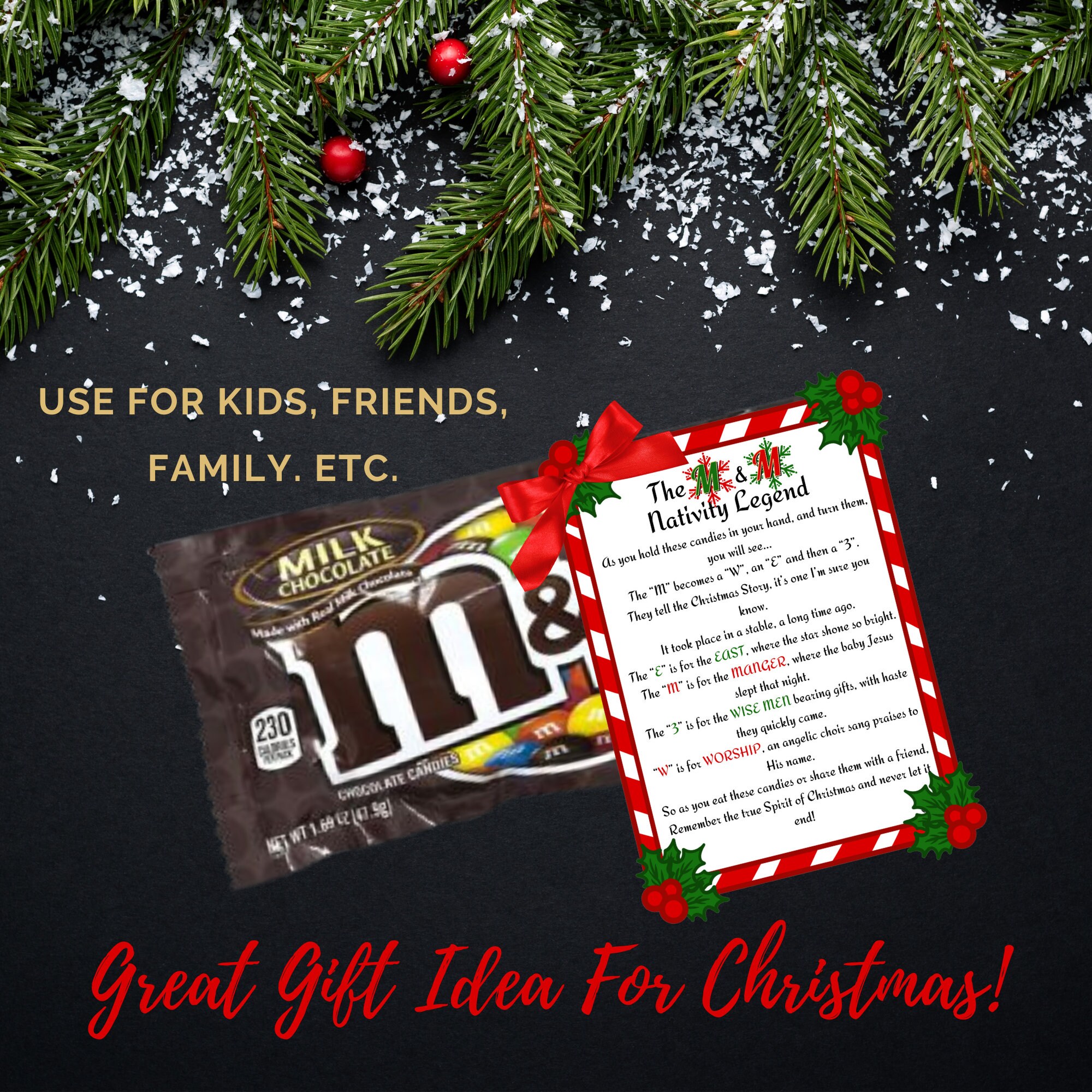 M&amp;M Nativity Legend M and M Ministering Story Nativity Tag - Etsy