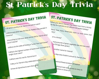 St. Patrick's Day Trivia Game: Fun Irish Party (Instant PDF Download)
