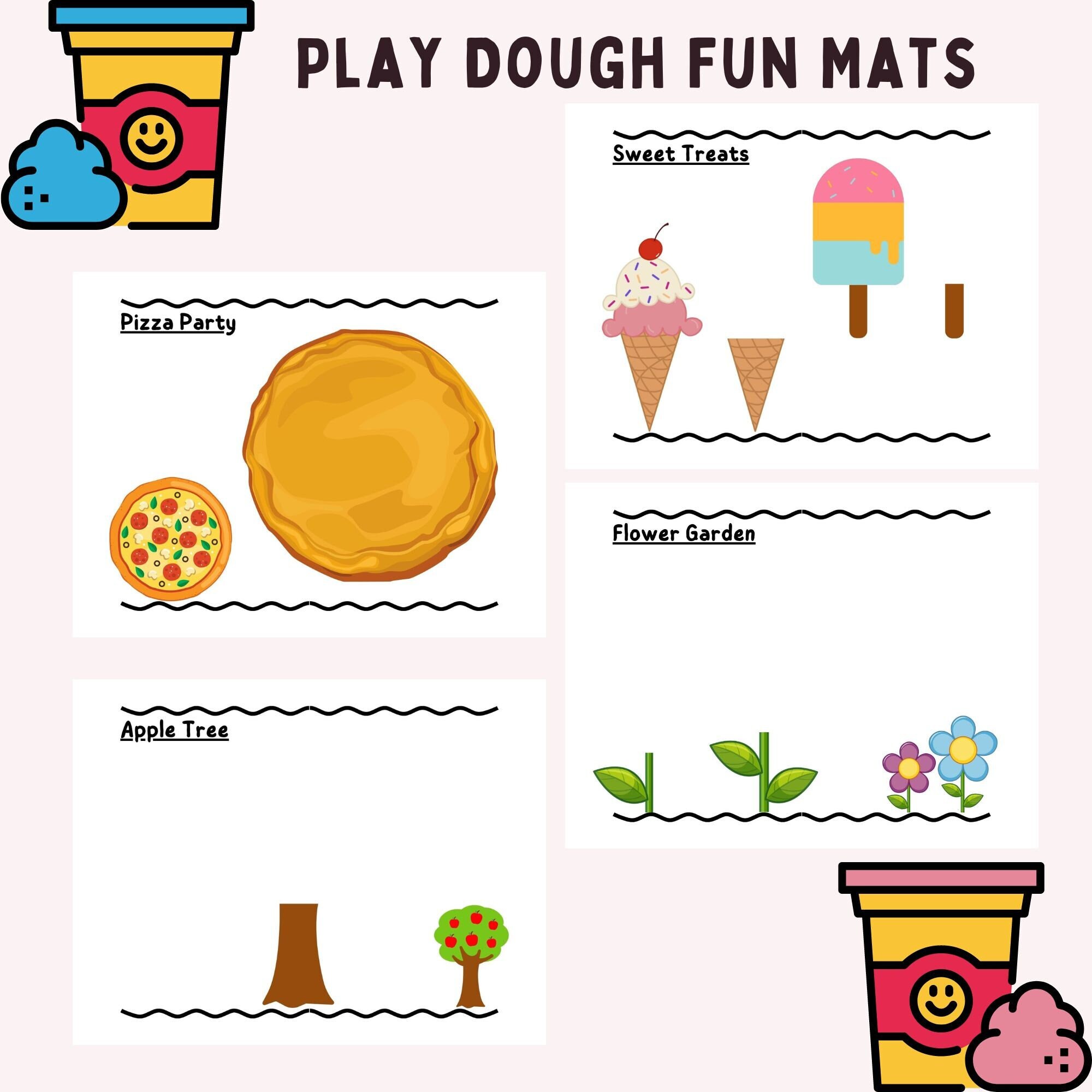Play Dough Aktivitätsmatten, Quiet Book druckbar, Knete, Feinmotorik, druckbares Buch, Homeschool Lernen, sofortiger digitaler Download