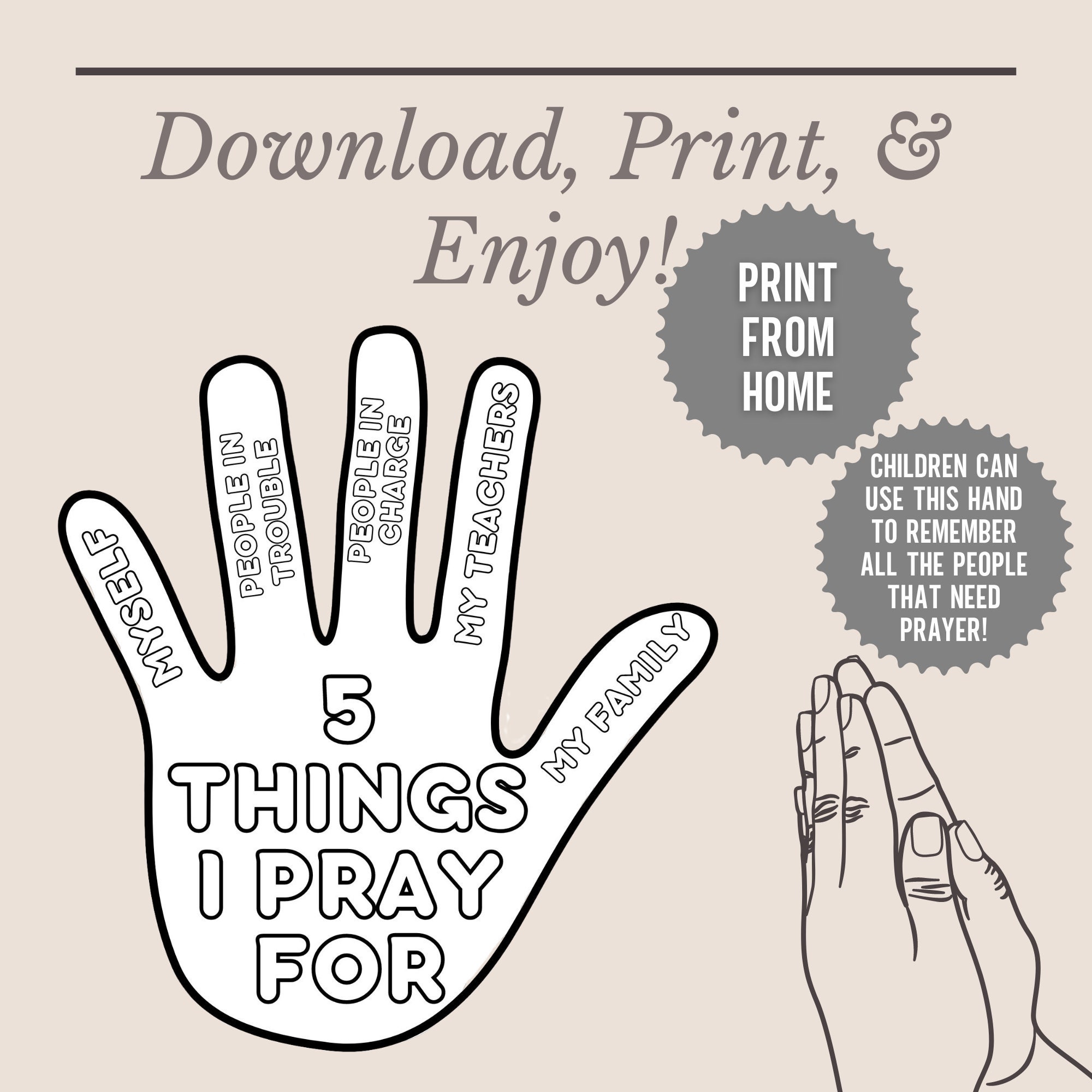 Praying Hand Coloring Page