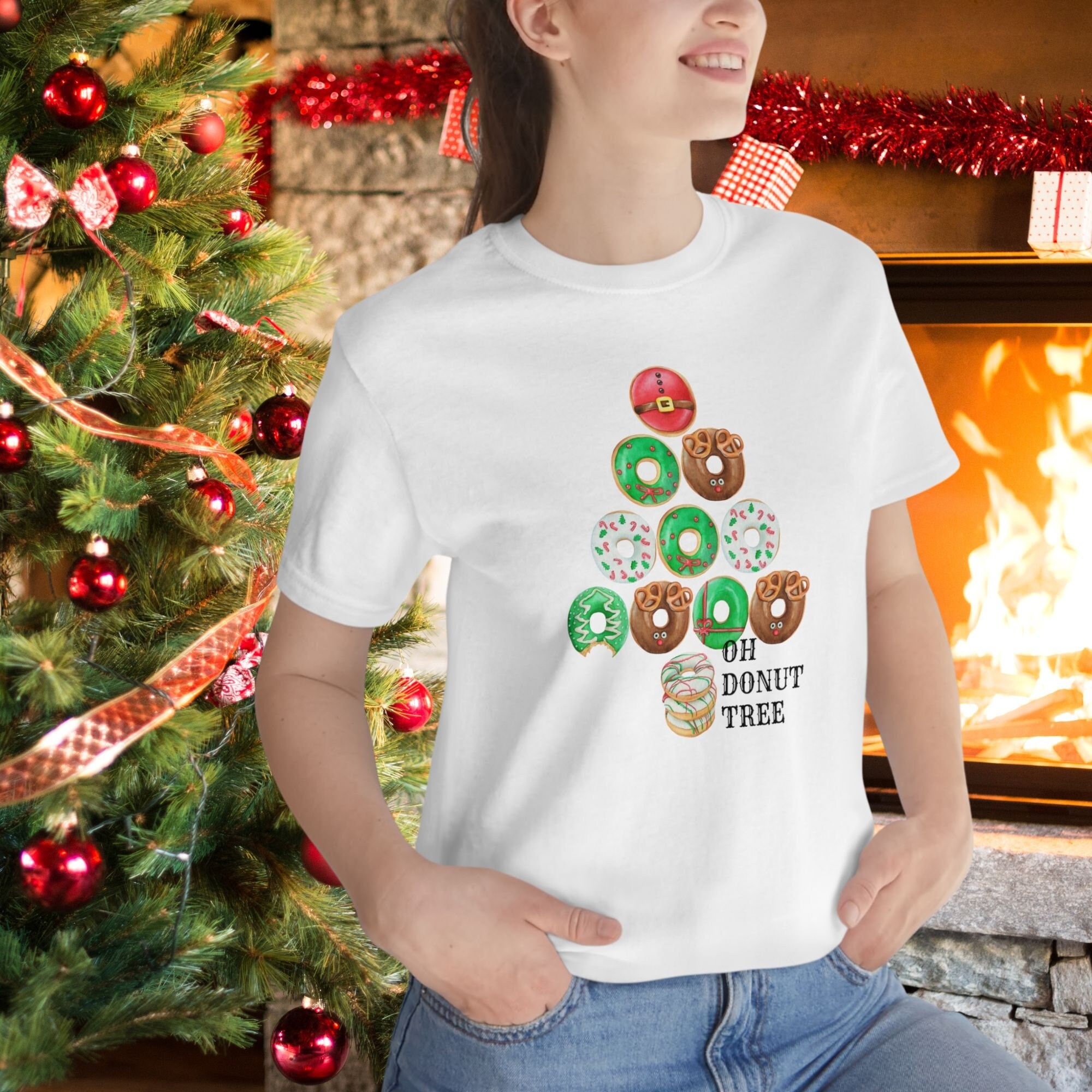 Donut Tree Christmas Shirt, Doughnut Lover, Ugly Christmas