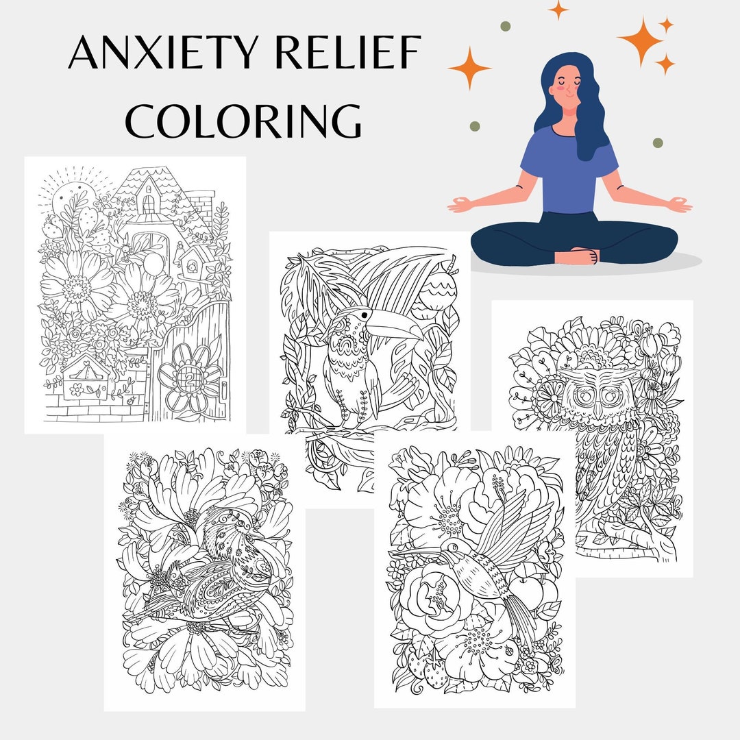Mindfulness and Anti-stress Coloring, Anxiety Relief Color, Anxiety