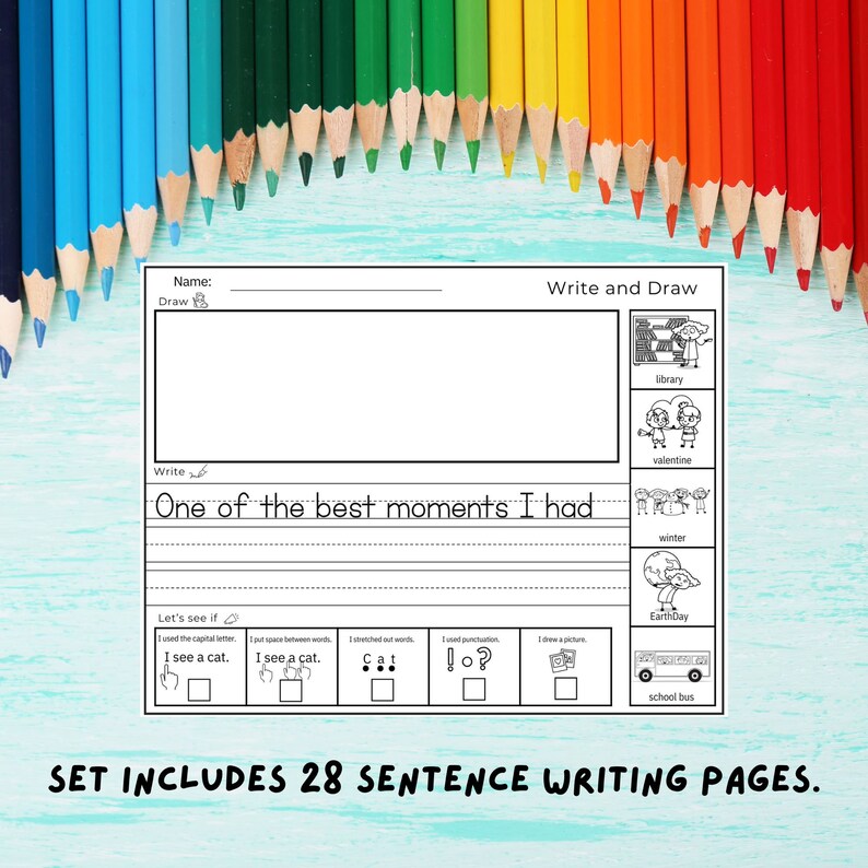 Printable Write the Sentence Worksheets, Writing Sentences Activity