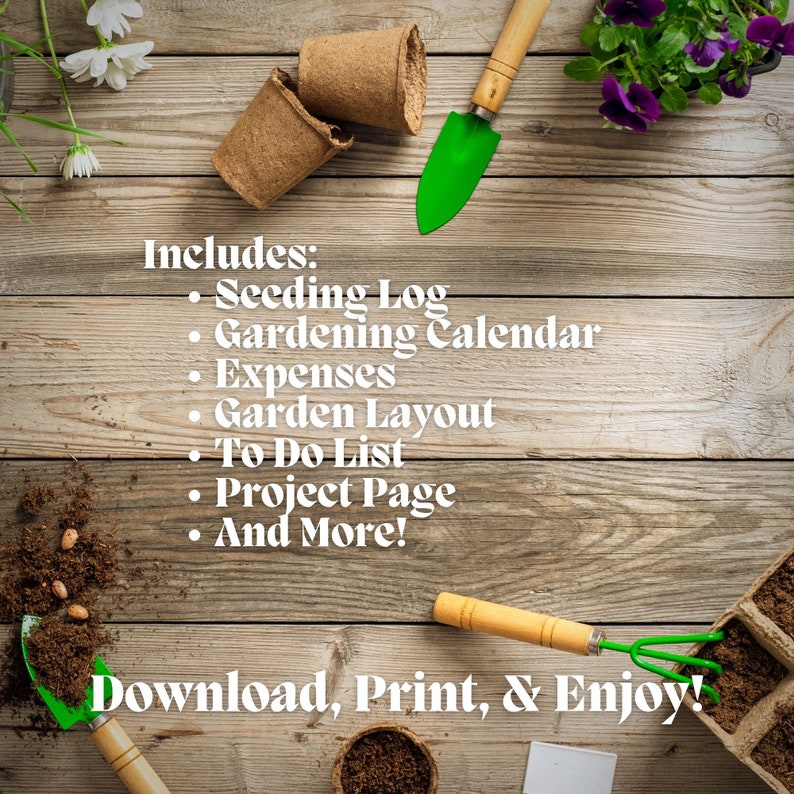 Gardening Logbook, Gardening Binder, Garden Planner Printable