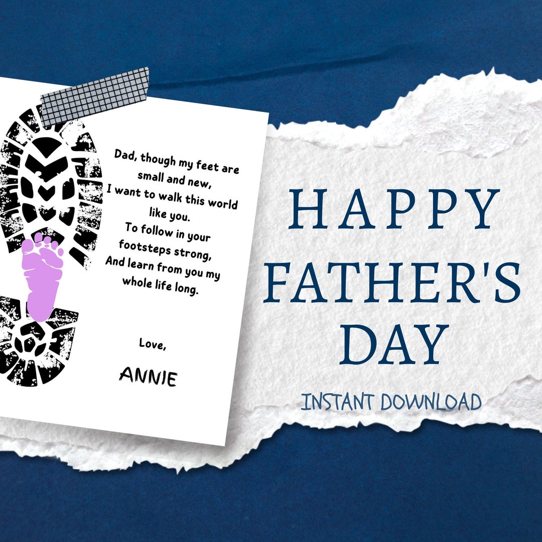 Father s Day Poem Printable Footprint DIY Gift Crafts for Pre k and