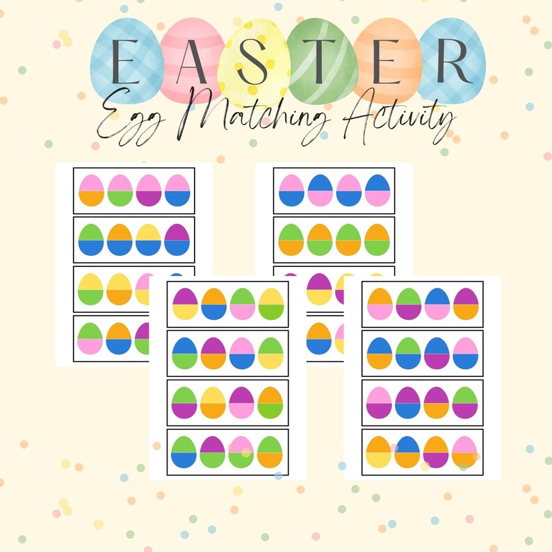 Easter Egg Match Printable Gamediy Easter Sensoryegg Etsy