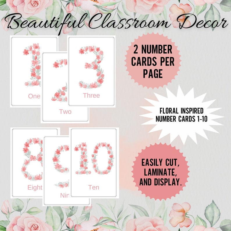 Number Flash Cards 1-10, Number Cards 1-10, Preschool Counting Flash ...