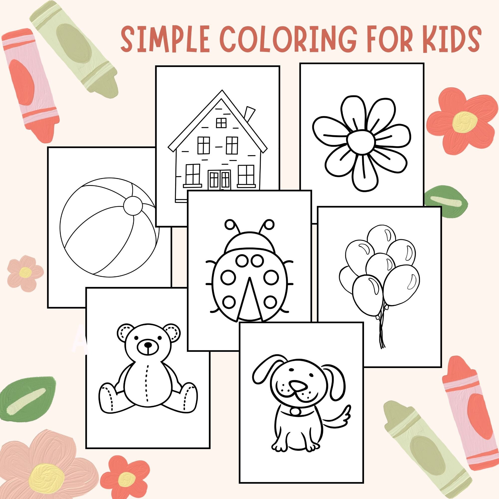 Simple Coloring, Easy Coloring Page, Curriculum Preschool, Fine Motor ...