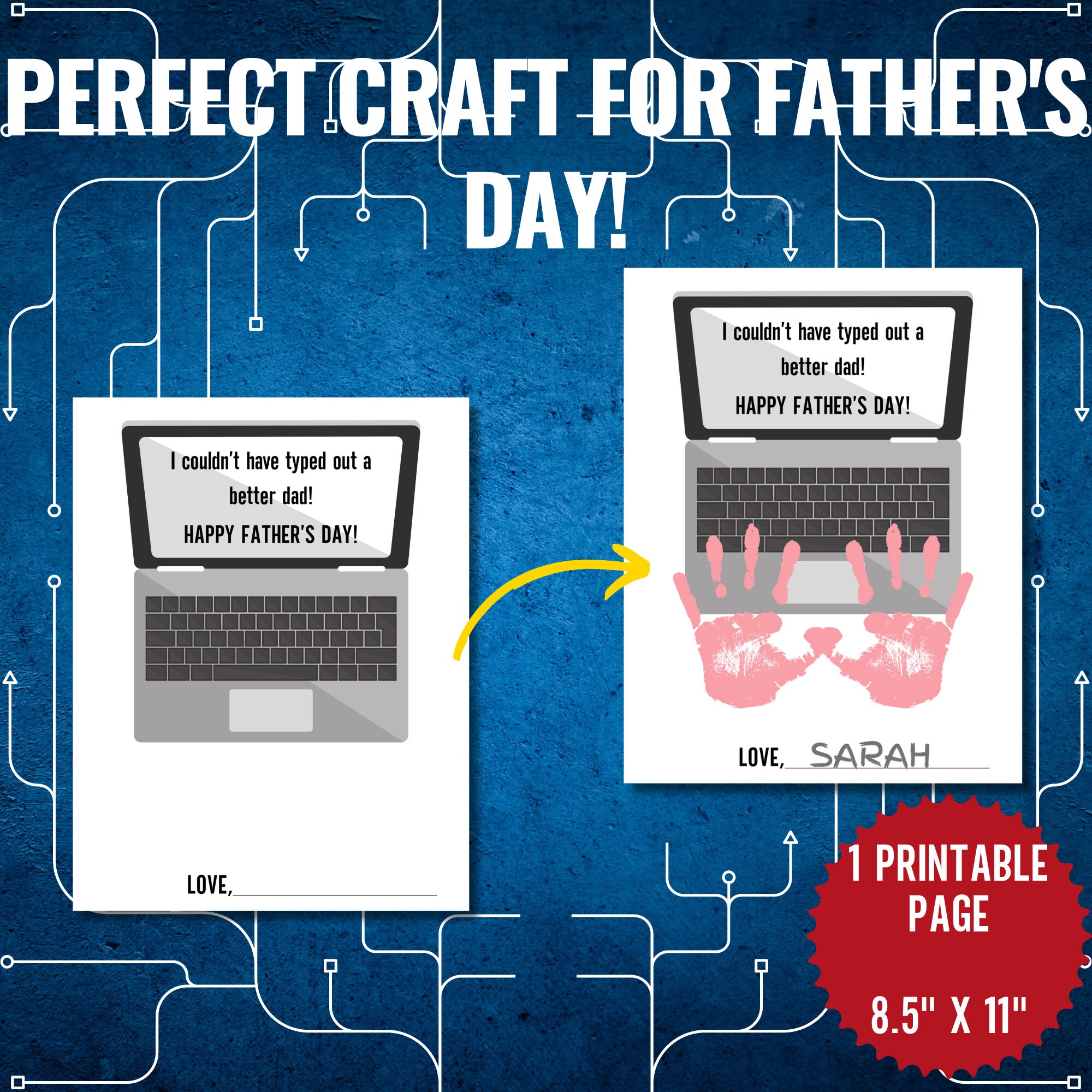 Computer Handprints, Techie Dad, Geek Squad, Fathers Day Handprint Art ...