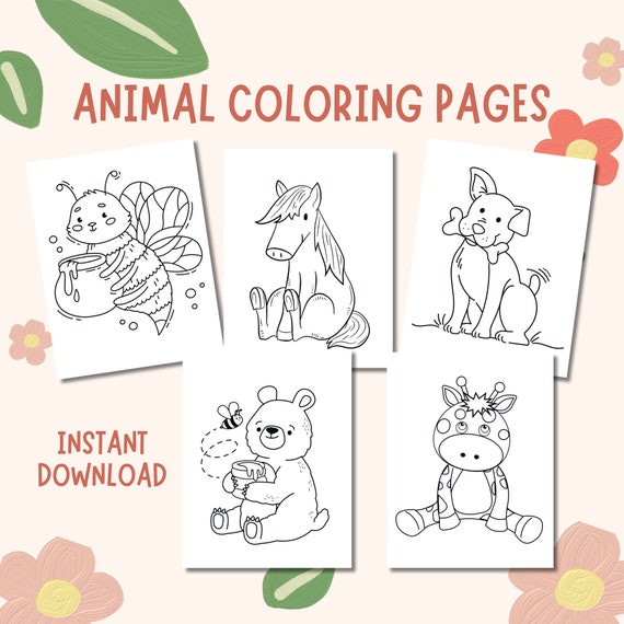 Animal Coloring Book : Easy and Fun Animals Coloring Pages for