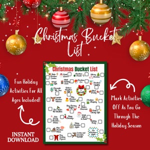 Christmas Activity Checklist,Family Fun To Do List,Winter Bucket List,Holiday Bucket List,Christmas Bucket List Printable,Christmas To Do Li