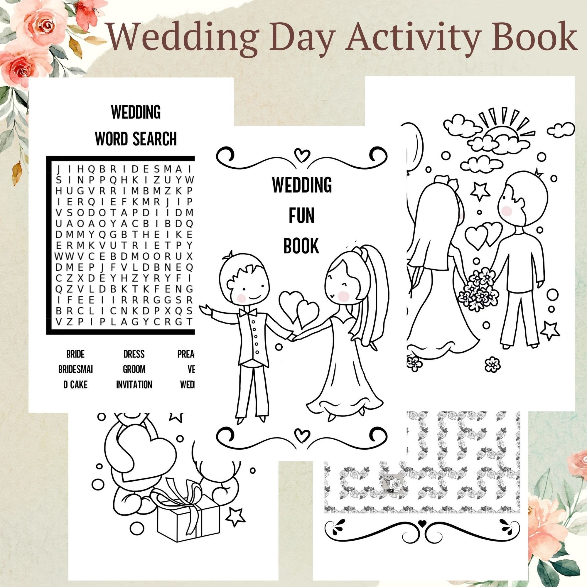LGBT Wedding Day Activity Book, LGBT Wedding Coloring Book, Gay Wedding,  Kids Activity Book, Wedding Activity Book, Bridal Shower Games 
