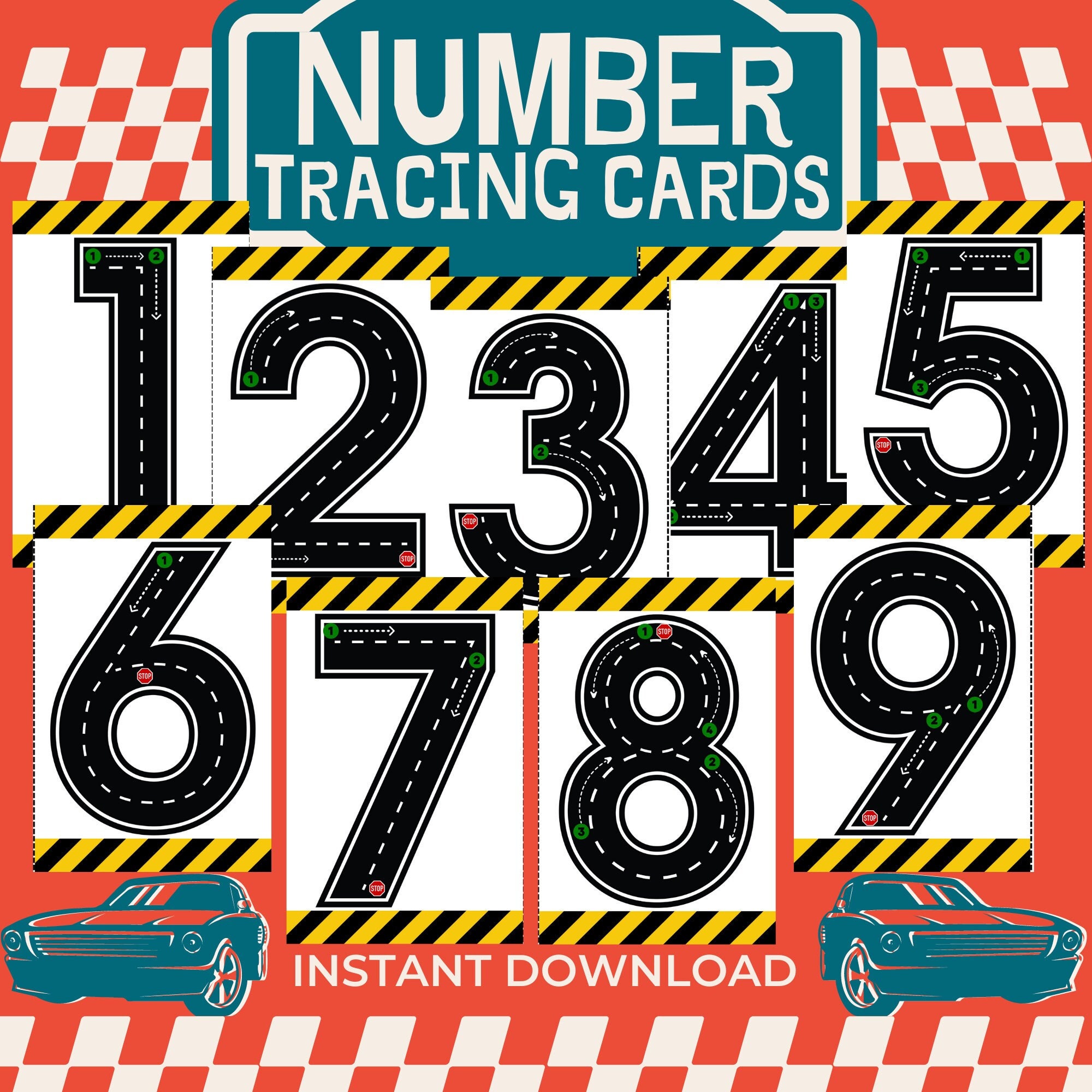 Number Tracing Flashcards,k5 Learning,learn Numbers,preschool Flashcard
