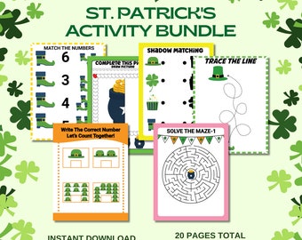 Pacote de atividades para o Dia de São Patrício: jogos, labirintos e correspondências (download digital)
