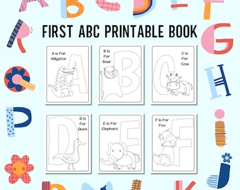 動物アルファベットぬり絵：ABCブック（デジタルダウンロード）