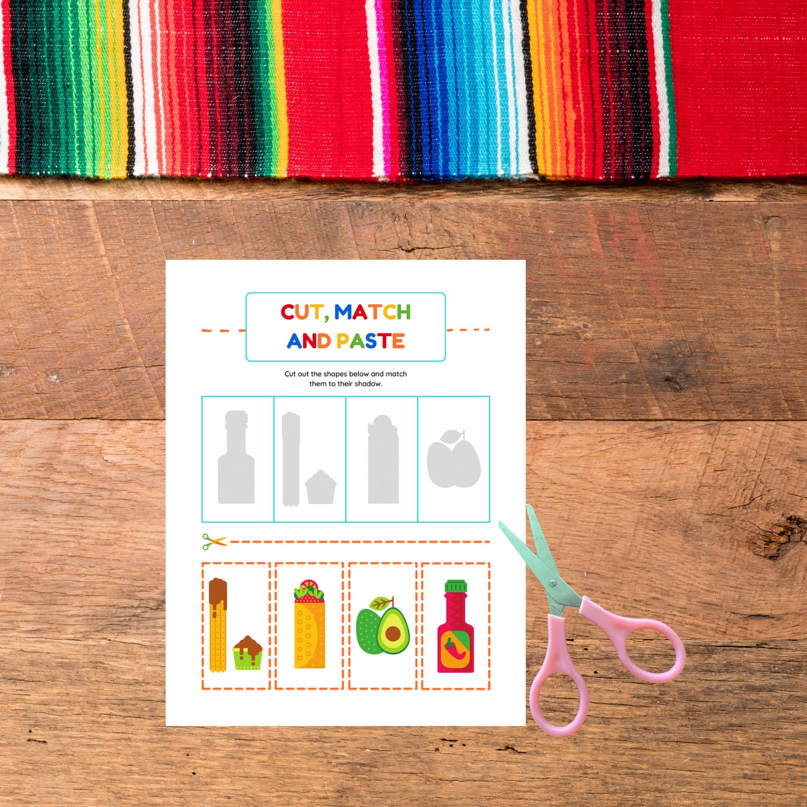 Cinco De Mayo Activity Book: Cut & Paste, Shadow Matching (digital ...
