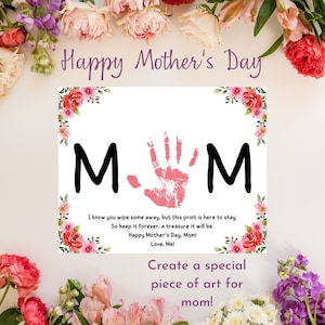 Mama Handabdruck Kunst,Andenken Handwerk DIY Geschenk Karte,Kind Handabdruck Geschenk,Muttertag Handabdruck Kunst,Gedicht für Mama,Kinder Baby Kleinkind,Geschenk für Mama