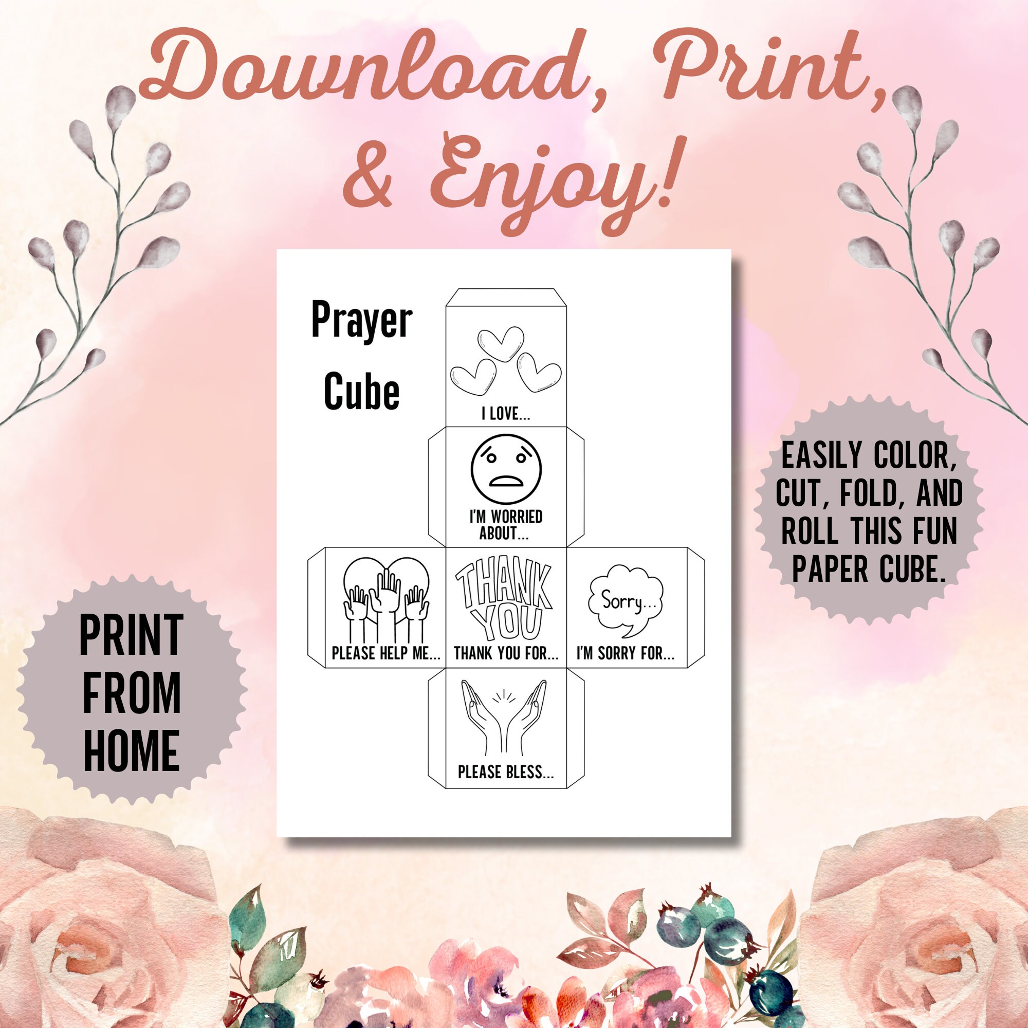 Prayer Cube for Kids, Prayer Activities, Sunday School Lesson, VBS ...