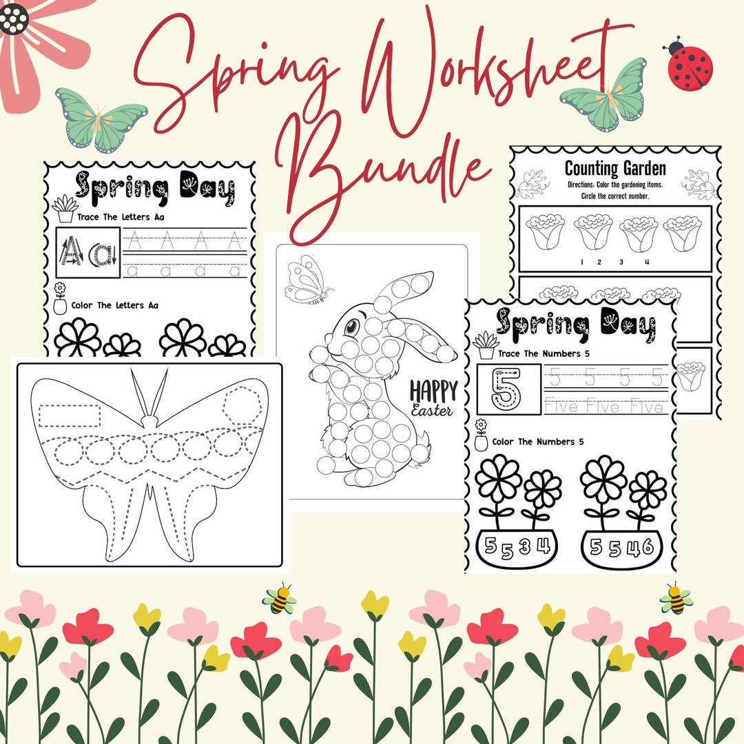 Spring Worksheet Bundle,spring Activity Sheet,spring Activities ...