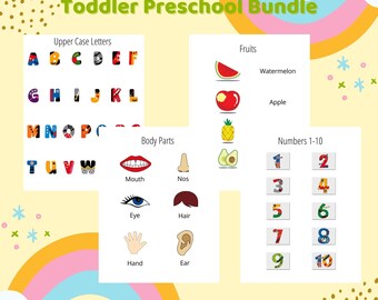Printable Toddler Learning Binder: Preschool Worksheet Bundle (Digital Download)