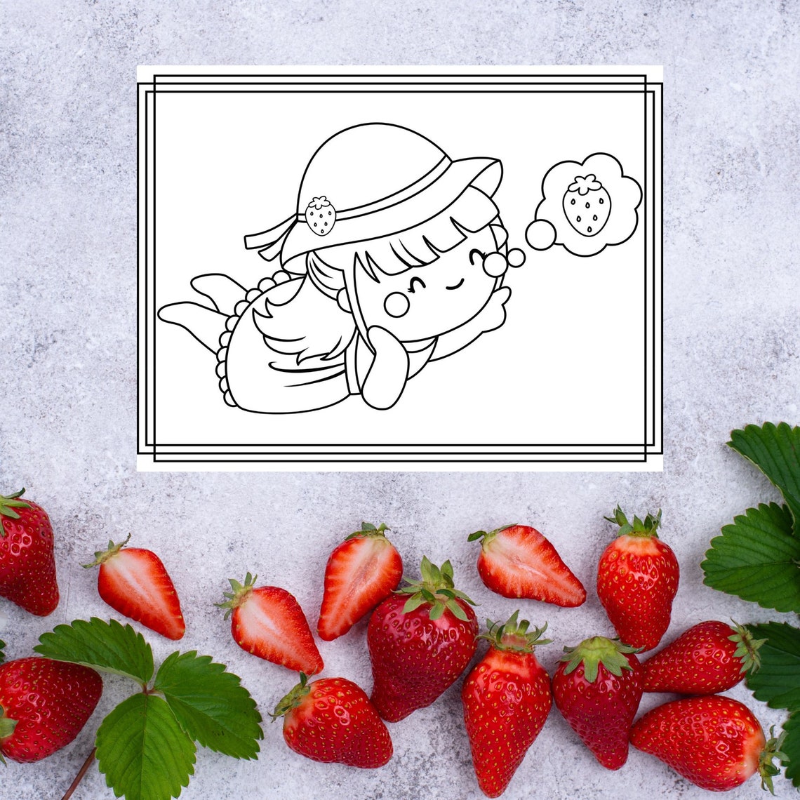 Strawberry Coloring Pages, Wild Berries, Summer Coloring, Strawberry