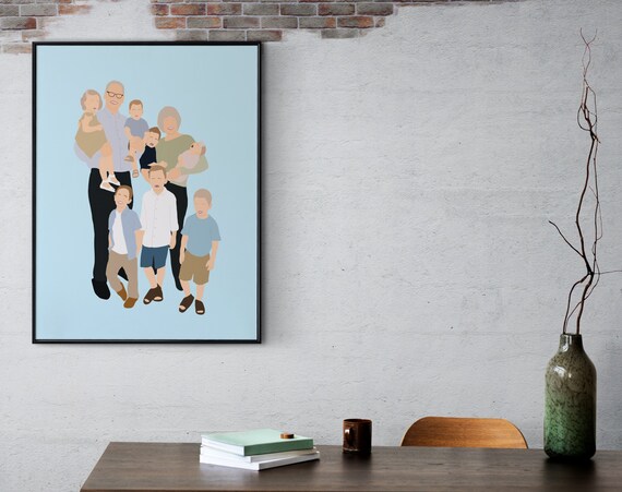 Custom Minimalist Digital Portrait, Faceless Portraits Custom Portrait Drawing from Photo, Faceless Portrait Print, Faceless Art, Christmas