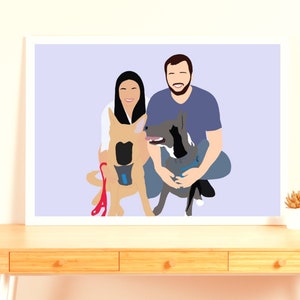 Pet Portrait, Custom Pet Portrait, Faceless Portrait, Pet Illustration, Person And Pet Portrait, Pet Portrait Faceless Art,