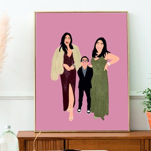 Gezichtsloos portret Aangepaste portret van fotoschilderij Portret Familieillustratie Gepersonaliseerd cadeau voor haar gezichtsloze familieportret