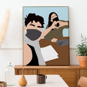 Portret bez twarzy, Portret BFF ze zdjęcia, Minimalistyczny portret cyfrowy, Portret kreskówkowy, Niestandardowy ze zdjęcia, cyfrowy portret BFF