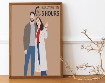 Custom Minimalist Digital Portrait Faceless Illustration ASAP -  Faceless Digital Art. Printable Art. Profile picture. Personalized Gift.