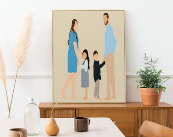 Custom Minimalist Digital Portrait, Faceless portrait print, Faceless Digital Art Printable Art Profile Picture Personalized Gift,