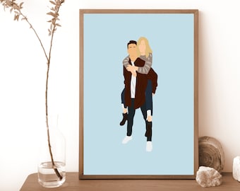 Faceless Portrait,BFF Portrait from Photo,Minimal Digital Portrait,Cartoon Portrait,Faceless Portrait,digital BFF portrait