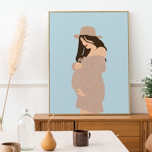 Ritratto per il regalo della festa della mamma, foto ritratto senza volto, poster dell'album personalizzato, stampa del profilo artistico