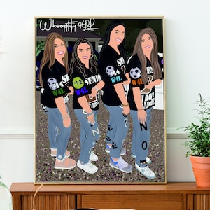 Presente personalizado para melhor amigo, presente de amizade personalizado, presente de aniversário, retrato sem rosto personalizado, presentes secretos do Papai Noel, presente para melhor amigo, presente